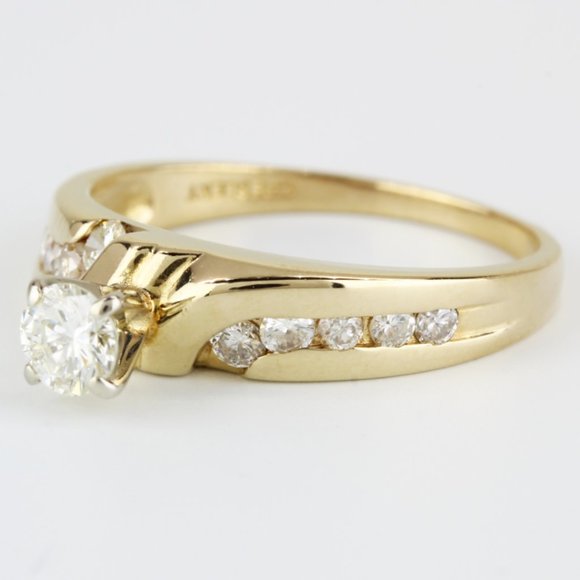 14K Yellow Gold Diamond Engagement Ring by Crescent - Picture 2 of 7